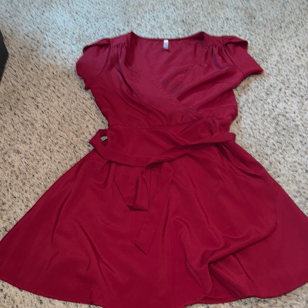 Brick red flirty dress